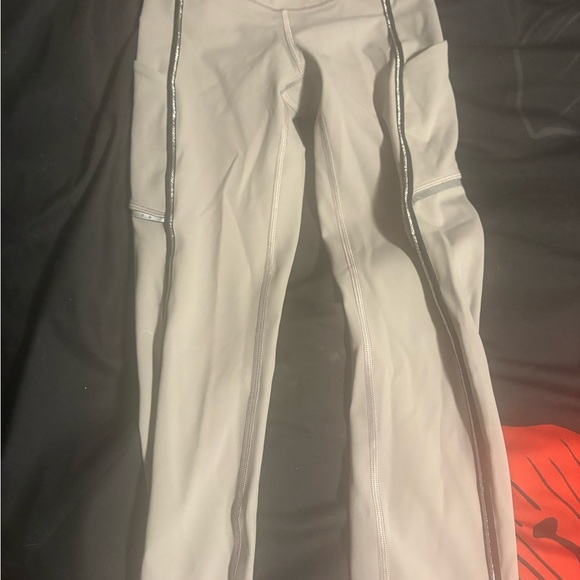 Lululemon Athletica White Leggings with Black Accents - Picture 6 of 7